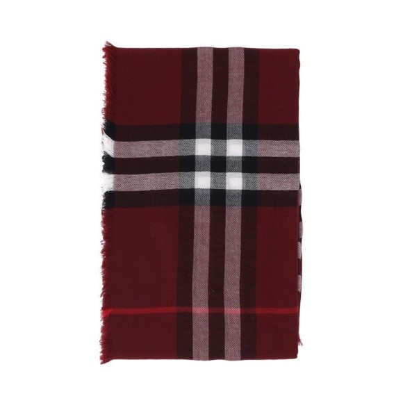 Burberry Check Wool Scarf – Red - NWT - Picture 1 of 3